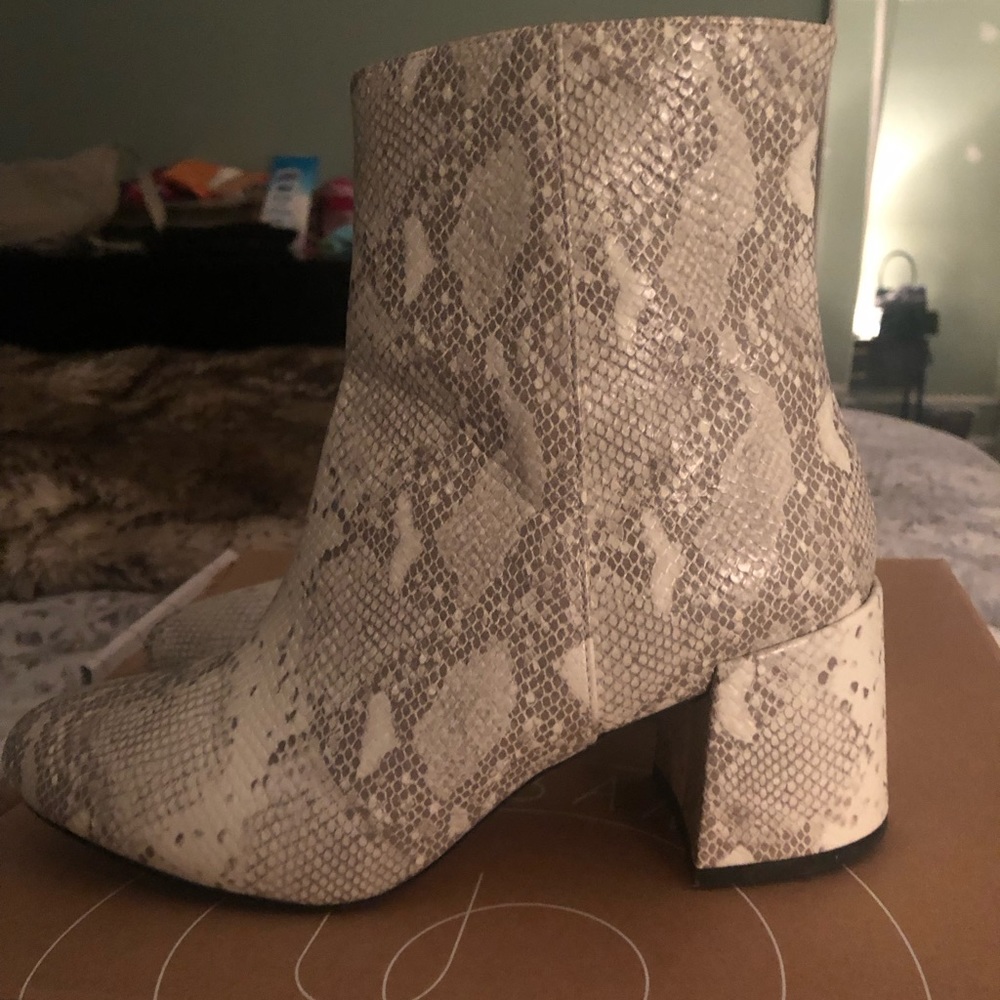 UO Snake skin booties